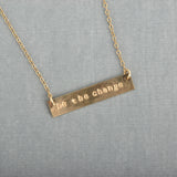 Personalized Hand-Stamped Bar Necklace