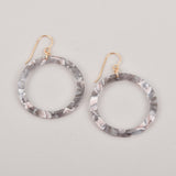 Gray Mist Hoops Terrazzo Earrings