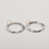 Gray Mist Hoops Terrazzo Earrings