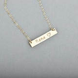 Personalized Hand-Stamped Bar Necklace