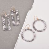 Gray Mist Hoops Terrazzo Earrings