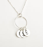 Hand-stamped Disc Infinity Circle Necklace