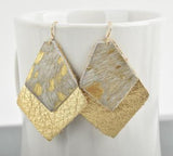 Double-Layer Diamond Teardrop Earrings