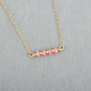 Pink Jade Bar Necklace