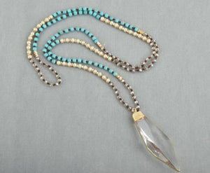 Hand-knotted crystal necklace