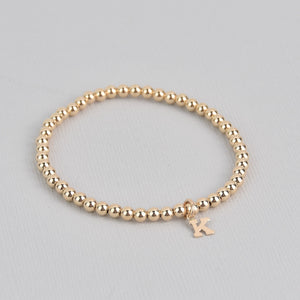 Kayla With Letter Gold Beaded Bracelet