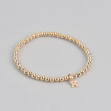 Kayla With Letter Gold Beaded Bracelet