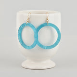 Turquoise Hoops Terrazzo Earrings