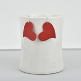 Red Hearts Leather Earrings