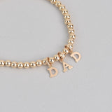 Kayla With Letter Gold Beaded Bracelet