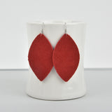True Red Marquise Suede Earrings