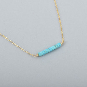 Turquoise Gemstone Bar Necklace