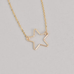 Gold Wire Star Necklace