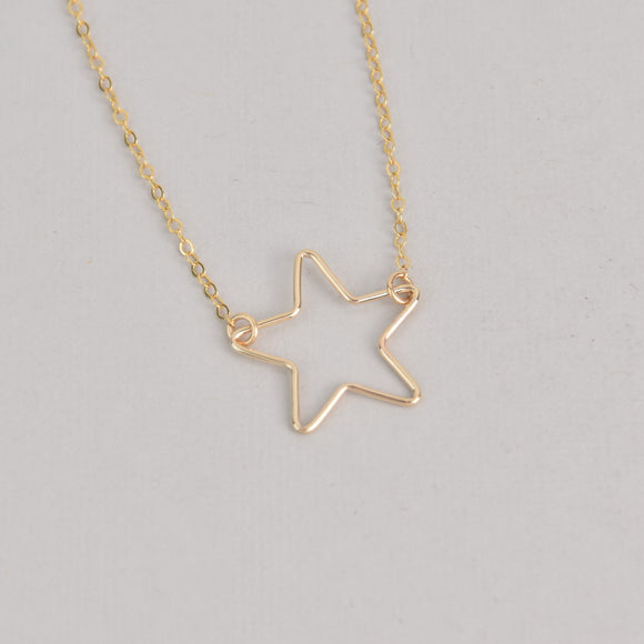 Gold Wire Star Necklace