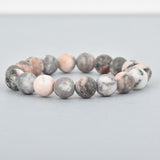Matte Pink Zebra Jasper Bracelet
