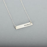 Personalized Hand-Stamped Bar Necklace