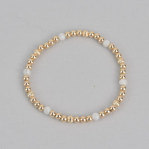 Kylie Gold Beaded Gemstone Bracelet