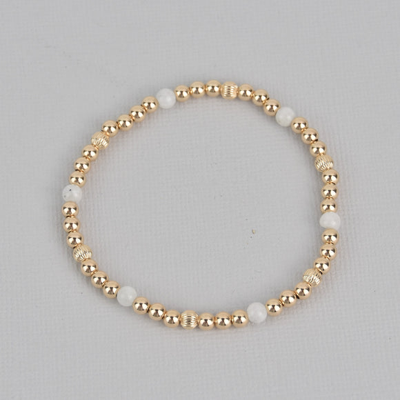 Kylie Gold Beaded Gemstone Bracelet