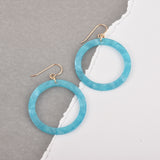Turquoise Hoops Terrazzo Earrings