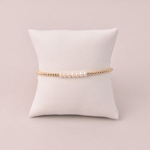 Kelsey Gold Beaded Pearl Bracelet