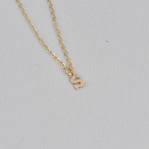 Tiny Letter Gold Necklace