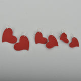Red Hearts Leather Earrings