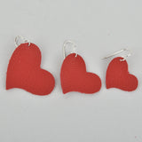 Red Hearts Leather Earrings