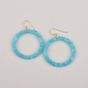 Turquoise Hoops Terrazzo Earrings