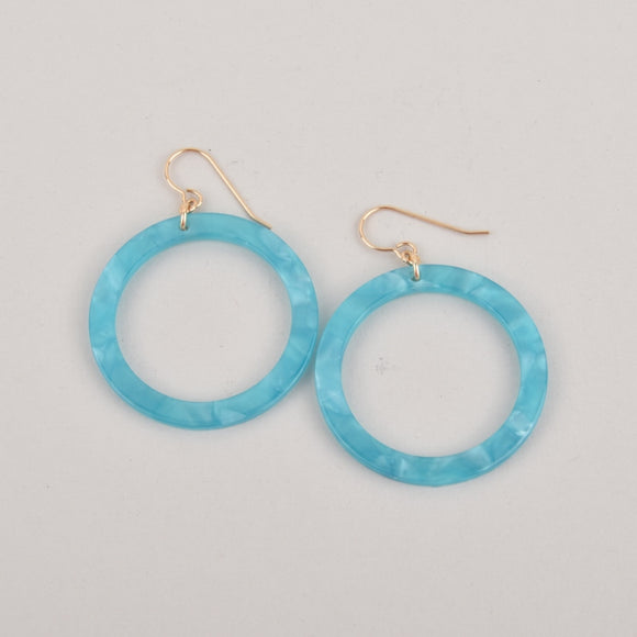 Turquoise Hoops Terrazzo Earrings