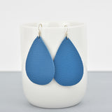 Royal Blue Leather Teardrop Earrings