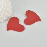 Red Hearts Leather Earrings