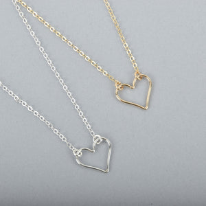 Small Wire Heart Necklace
