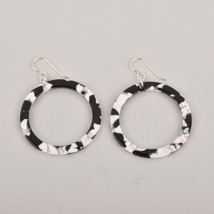Tuxedo Hoops Terrazzo Earrings