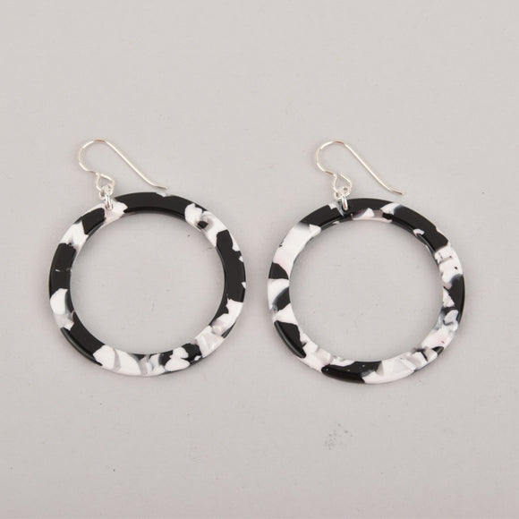 Tuxedo Hoops Terrazzo Earrings