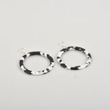 Tuxedo Hoops Terrazzo Earrings