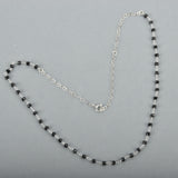 Black Spinel Rosary Chain Necklace