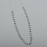 Black Spinel Rosary Chain Necklace
