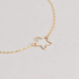 Small Gold Wire Star Necklace