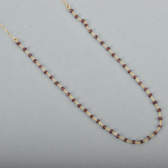 Ruby Rosary Chain Necklace