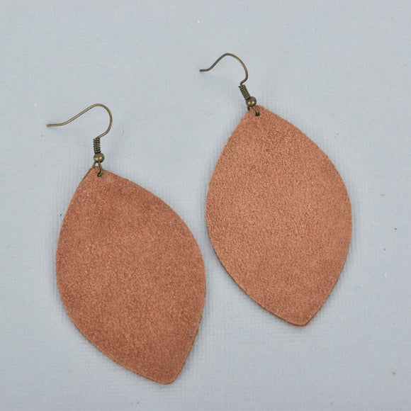Caramel Marquise Suede Earrings