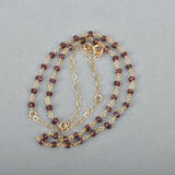 Ruby Rosary Chain Necklace
