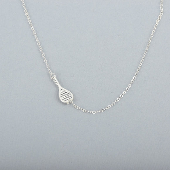 Sideways Tennis Racquet Necklace
