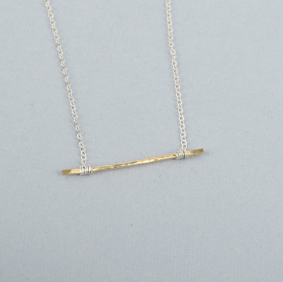 Wire-Wrapped Bar Necklace