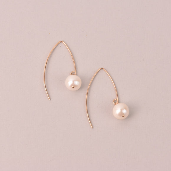 Gold Pearl Drop Earrings