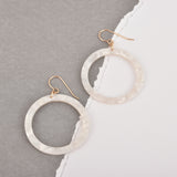 White Hoops Terrazzo Earrings