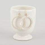 White Hoops Terrazzo Earrings
