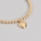 Kayla With Heart Gold Beaded Bracelet