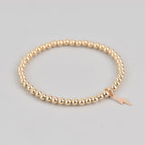 Kayla With Lightening Bolt Gold Beaded Bracelet