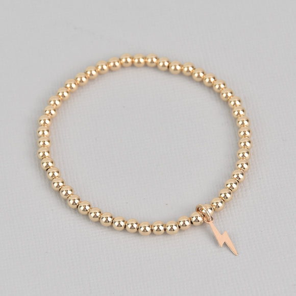 Kayla With Lightening Bolt Gold Beaded Bracelet