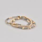Kamryn Gold Beaded Gemstone Bracelet